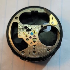 Vintage Bulova Accutron 214 Part 709 Movement Pillar Plate USA M8 1968 (A)