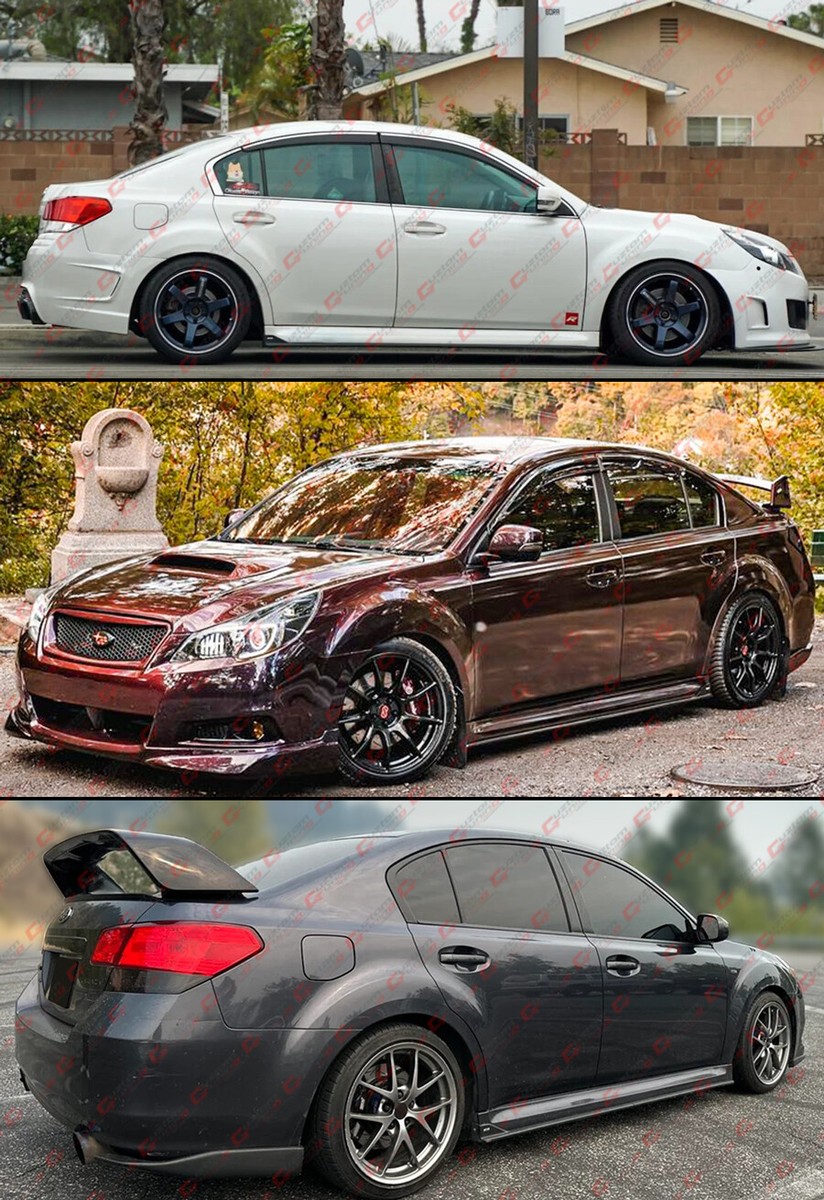 For 10-14 Subaru Legacy 5th Gen BM JDM ST Style Gloss Black Side