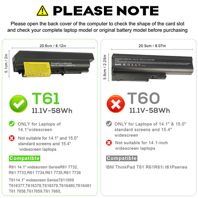 Batéria pre Lenovo ThinkPad R400, R61, R61i, T400, T61 - 7800 mAh