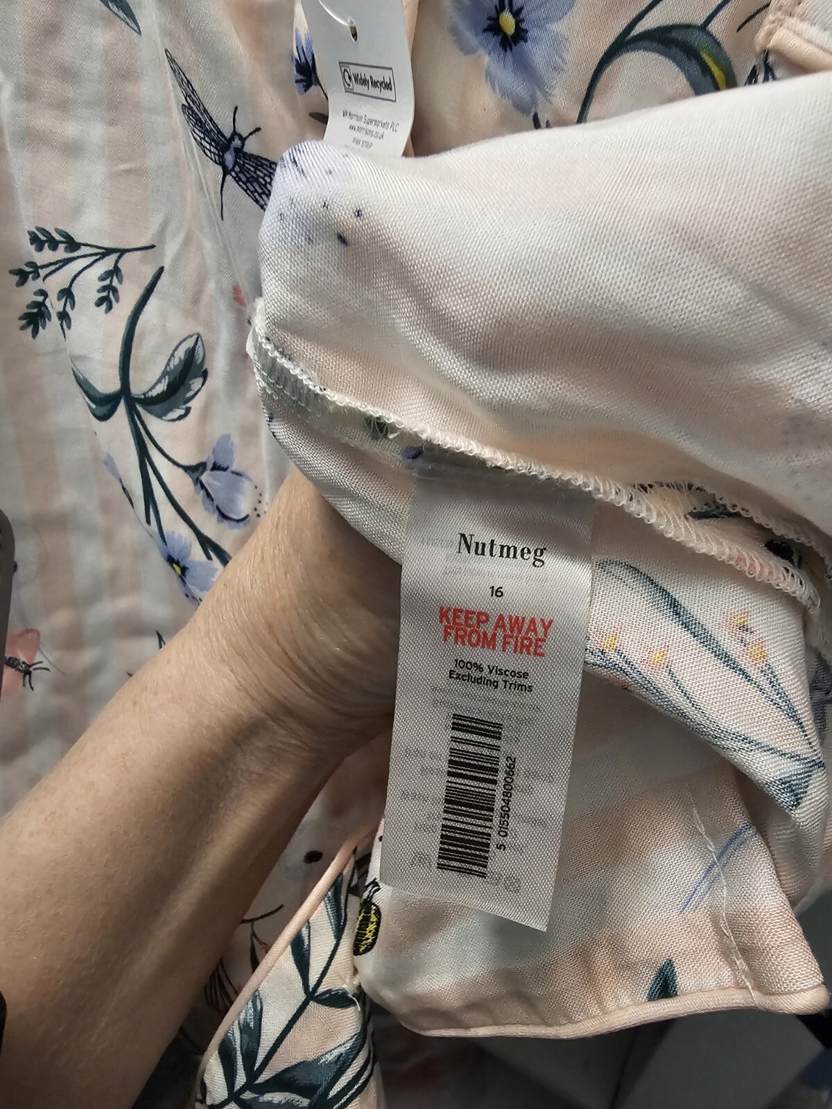 BNWT Nutmeg Ladies Pink Insectsfloral Pyjama Set Size 16 eBay