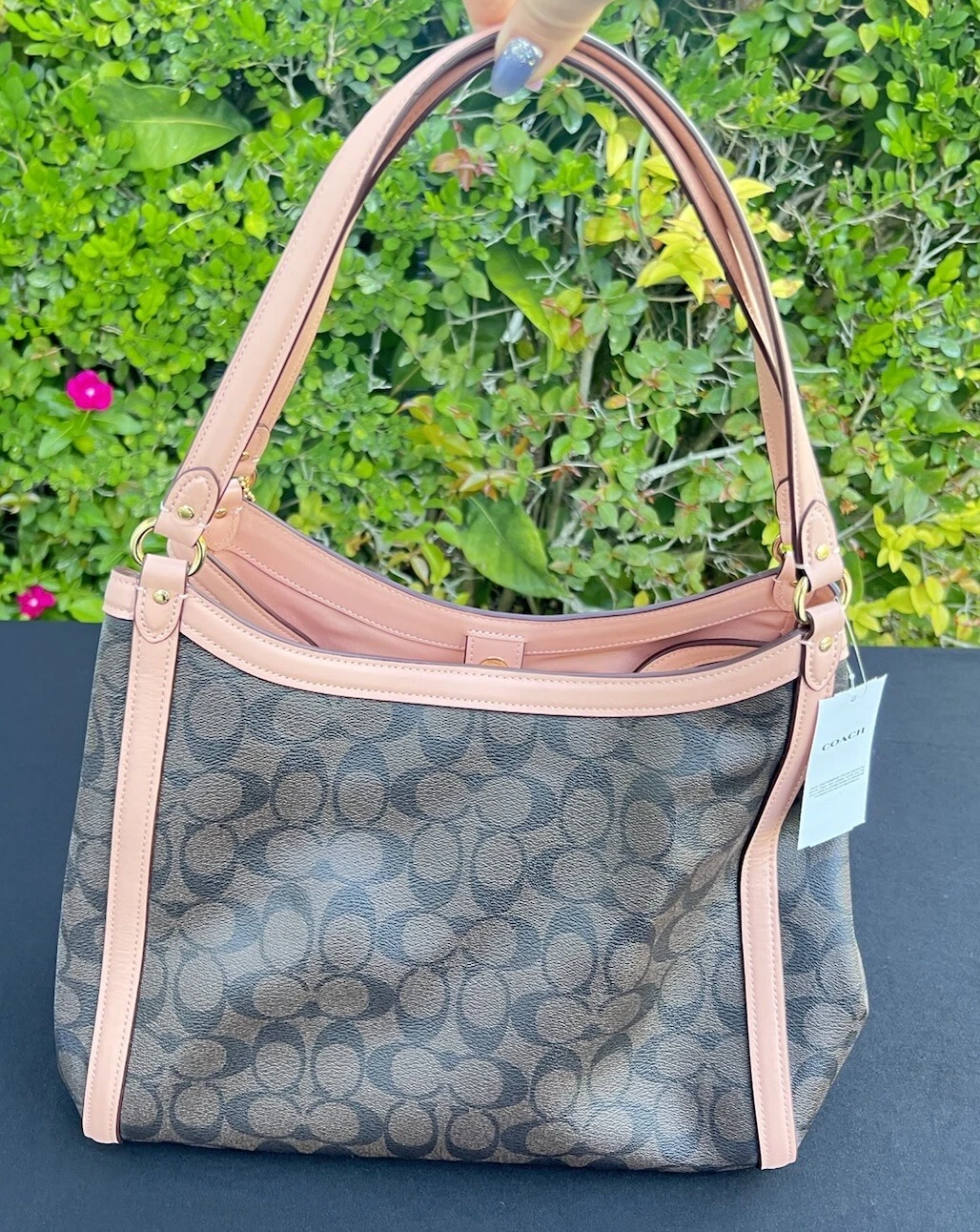 Coach Signature Kristy Borsa a tracolla da donna Marrone Oro Rosa (C6232) $428 Nuova con etichette