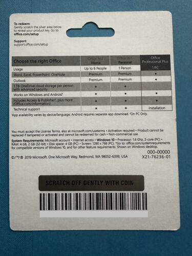 Microsoft Office Pro Plus 2019 Lifetime 1 PC Original Retail - Bild 2 von 2