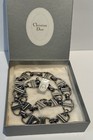 Vintage CHRISTIAN DIOR Paris Silvertone Metal Link Accent Belt Necklace Tag Box — photo 2