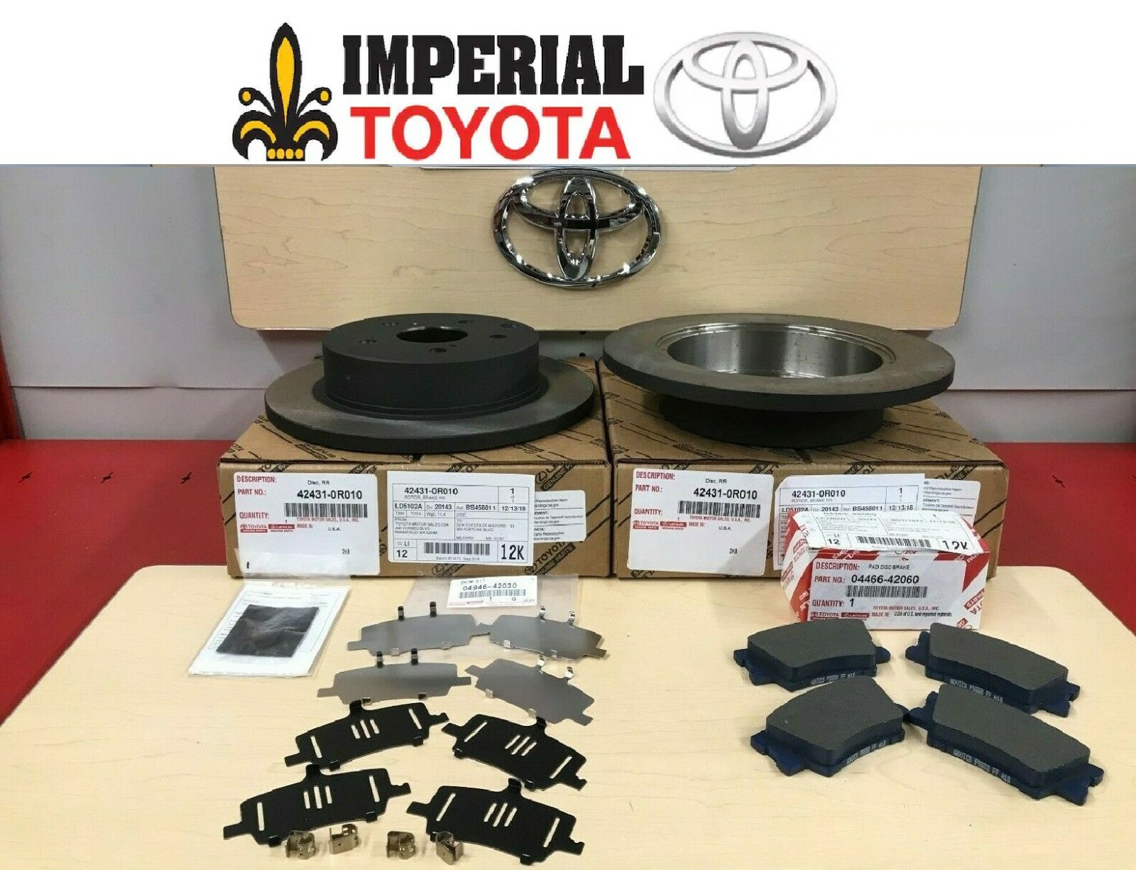 20062018 TOYOTA RAV4 NEW REAR GENUINE OEM BRAKE KIT ROTORS PAD KIT AND