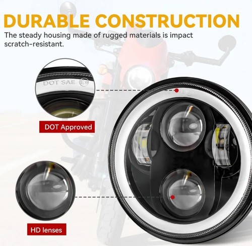 Faro Fanale Completo a Led Con Adattatore Vespa Piaggio Hp 50 Pronto All'uso - Foto 9 di 9