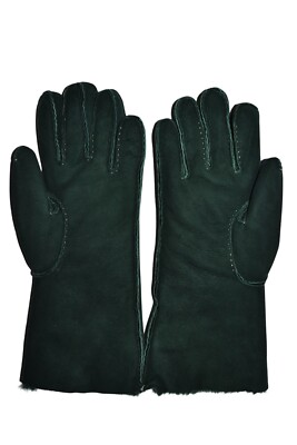 Paul Smith Mainline Womens Green Sheepskin Gloves L Brand New