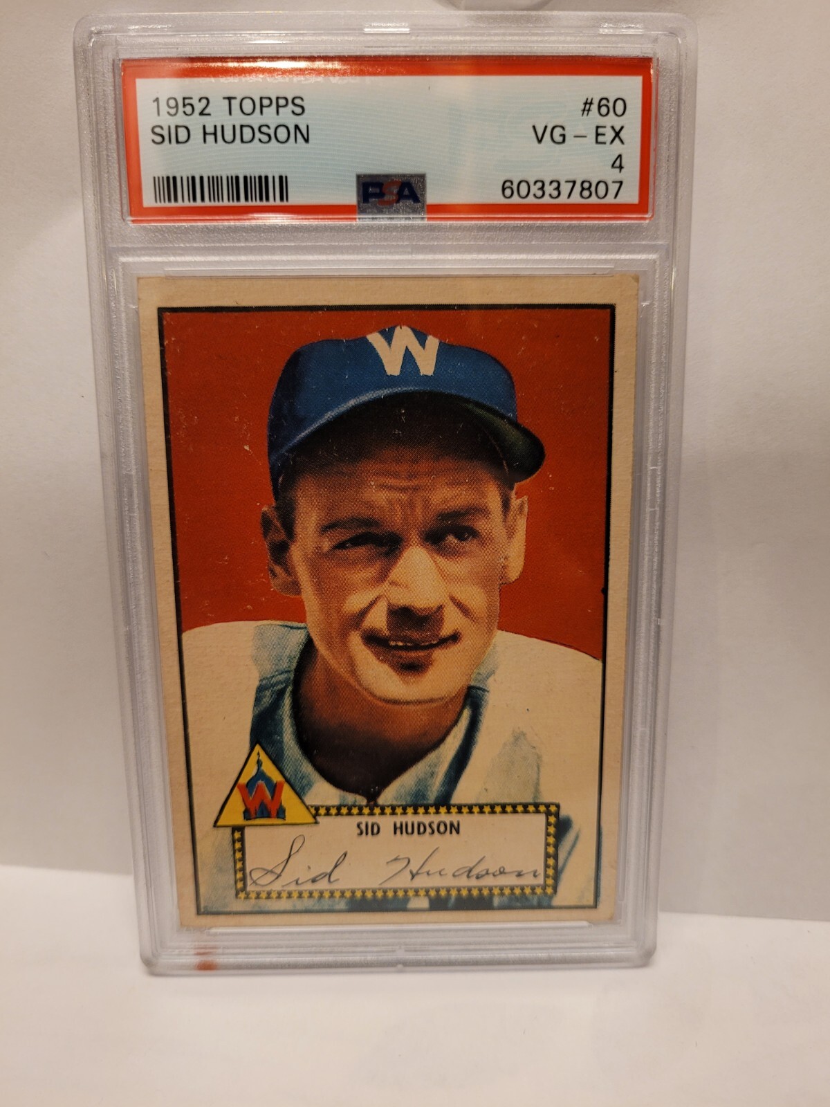 1952 Topps  Sid Hudson  PSA VG-EX 4   #60   Washington Senators