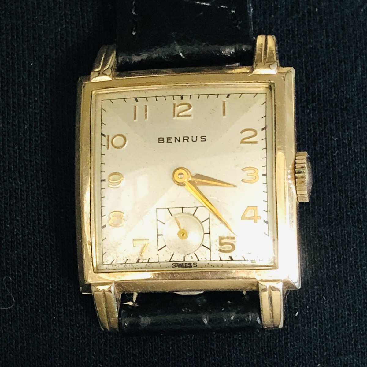 1950's BENRUS Watch 17 Jewels Model BA 2 Cal. ETA 900 Swiss Manual