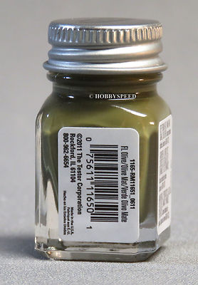 TESTORS PAINT FLAT OLIVE ENAMEL 1/4oz JAR 7.4ml plastic model car TES1165 NEW