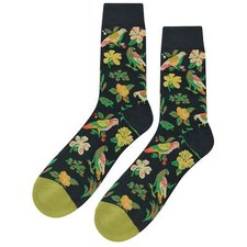 NWT Birds In Paradise Dress Socks Novelty Men 8-12 Black Crazy Fun Sockfly