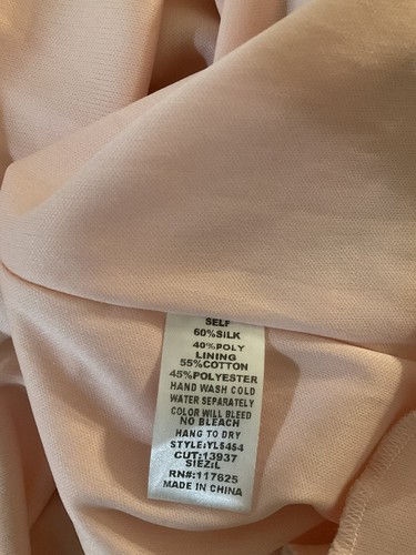 VTG NOS GABRIELLA ROCHA DUSTY ROSE RUFFLED LAYERS DRESS 60% SILK SIZE L - Picture 9 of 10