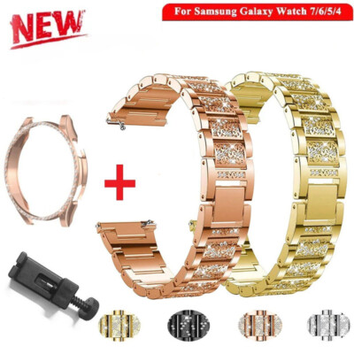 Bling Metal Band Strap+Case For Samsung Galaxy Watch 4/5/6/7/FE 40/44/43/47/45mm