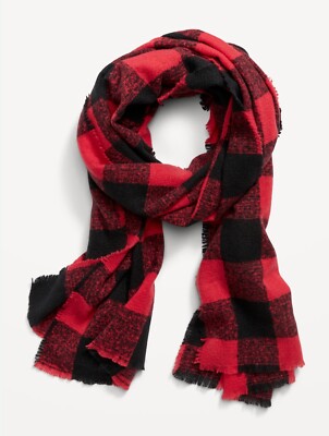 Old Navy Women’s Red Black Buffalo Check Plaid Flannel Blanket Scarf