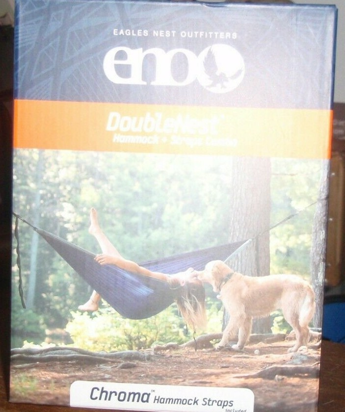 Eno DoubleNest Hammock With Straps Blue 400 Lb 2 Person Camping Gear for sale online