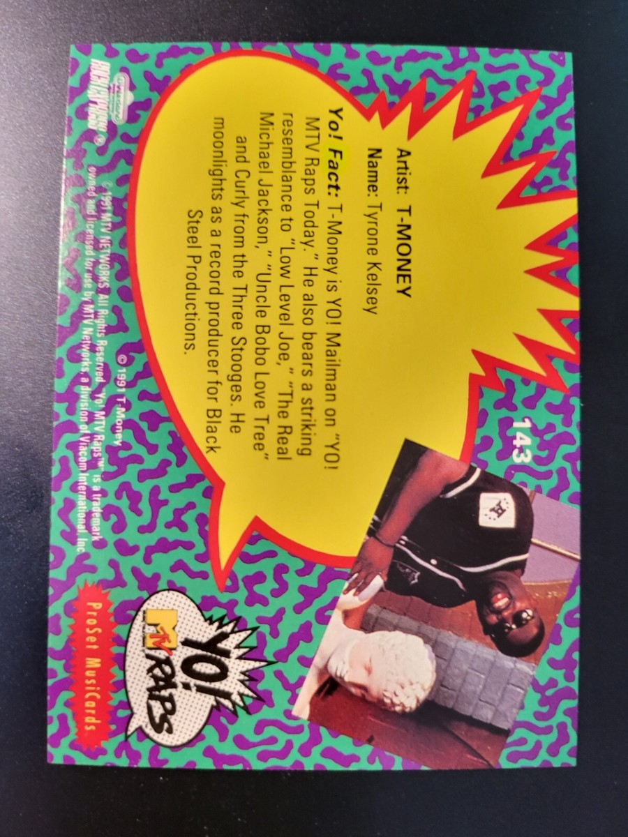 1991 ProSet MusiCards YO MTV Raps T-money RC card #143 | eBay