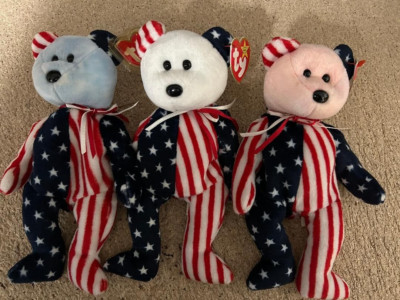 Beanie Baby Spangle  USA in blau, weiss und rosa