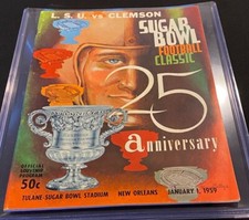 1959 LSU CLEMSON SUGAR BOWL COLLEGE FOOTBALL GAME PROGRAM TIGERS VS TIGERS