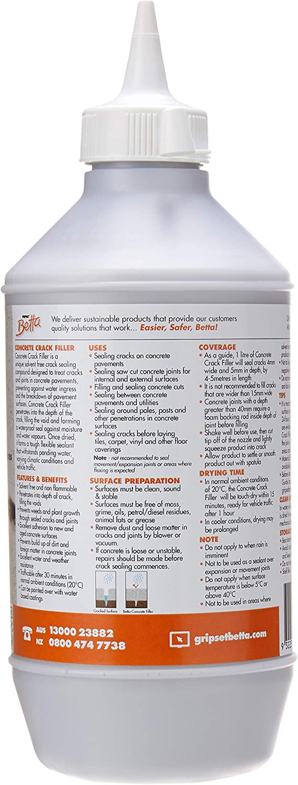 Gripset Betta 11245 Concrete Crack Filler Squeeze 1 Litre Pack eBay