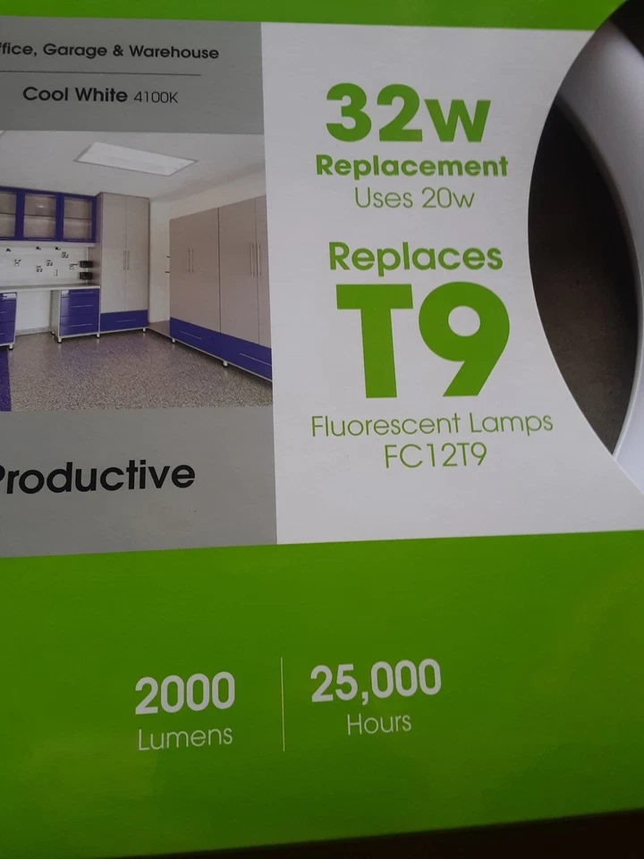 Advertising Clock FEIT ELECTRIC 12 In LED 20 Watt CIRCULAR LAMP T9 REPLACEMENT  - Image 2 of 4