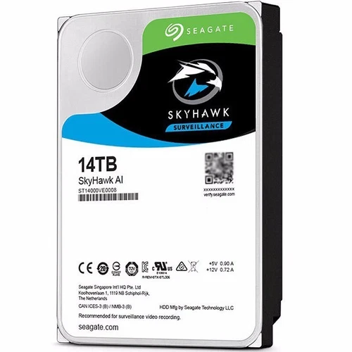 Seagate ST14000VE0008 SkyHawk AI 14TB HDD 3.5" 7200rpm SATA Hard Drive - Afbeelding 4 van 4