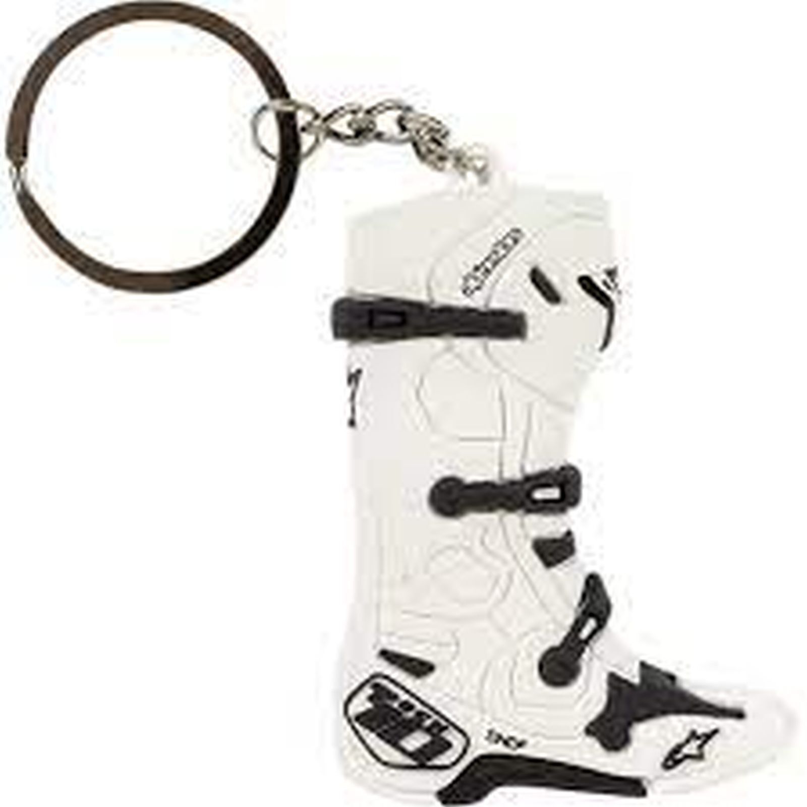 portachiavi alpinestars new tech 10 boot keyfob a forma di stivale cross bianco