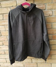 Lululemon Mens Sz L Dark Charcoal Gray Full Zip Hoodie L/S Athleisure Gym FLAWS