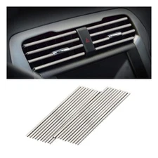 20pcs Car Air Conditioner Decoration Strip Auto Air Vent Outlet Chrome Diy Trim 