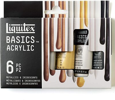 Liquitex Basics Acrylic Set 6 x 22 ML - Metallic & Irisierend