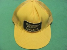 Vintage G.W.O.A. Adjustable Snapback Yellow Mesh Trucker Hat/Cap