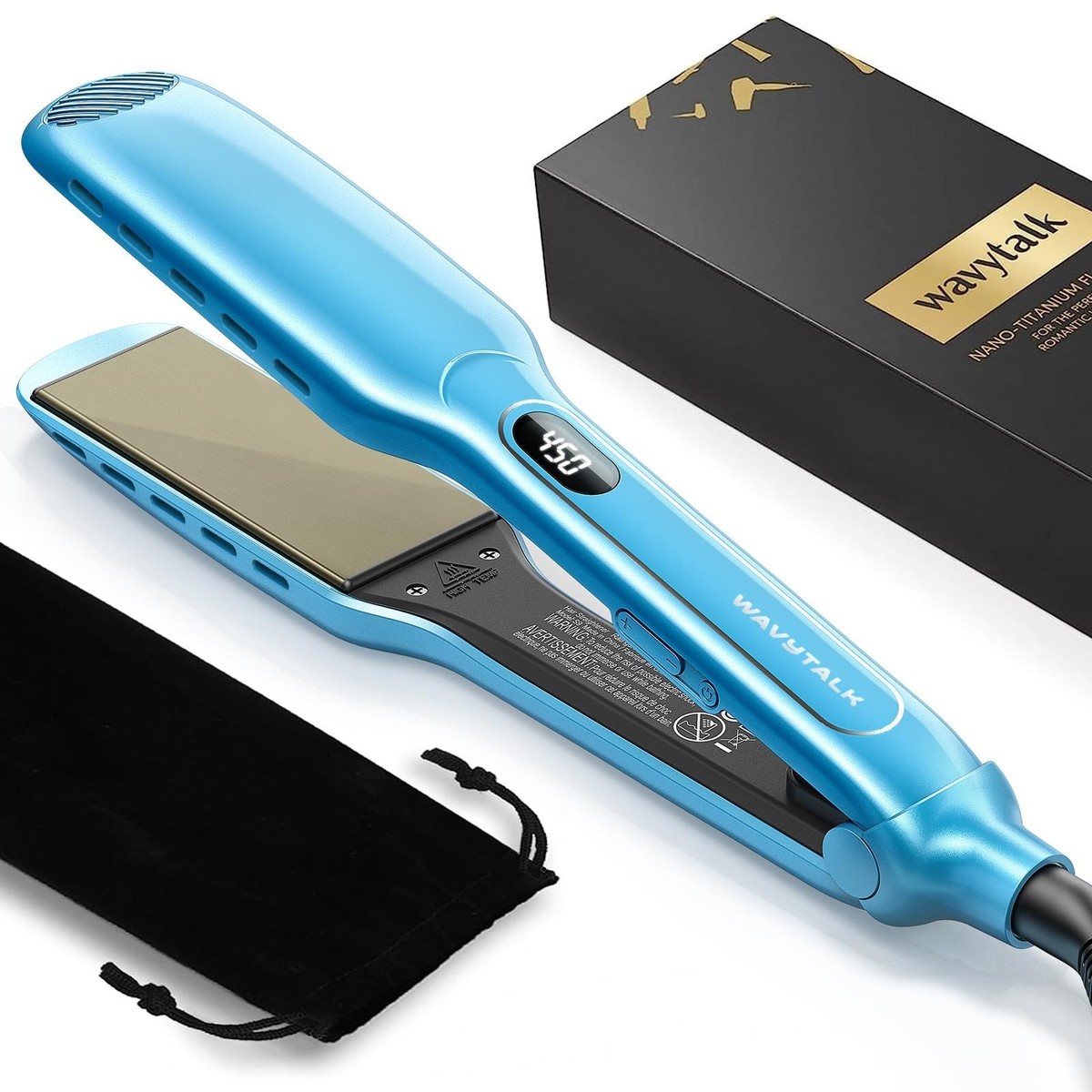 Wavytalk Hair Straightener, 1.7 Inch Wide Vent Sesh Titanium Wet