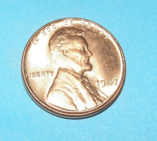 1947      LINCOLN WHEAT CENT   CHOICE BRILLIANT RED UNCIRCULATED  #1
