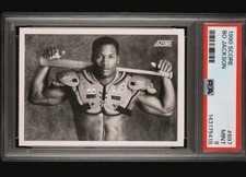 1990 SCORE #697 BO JACKSON BLACK & WHITE FOOTBALL & BASEBALL CARD PSA 9 MINT