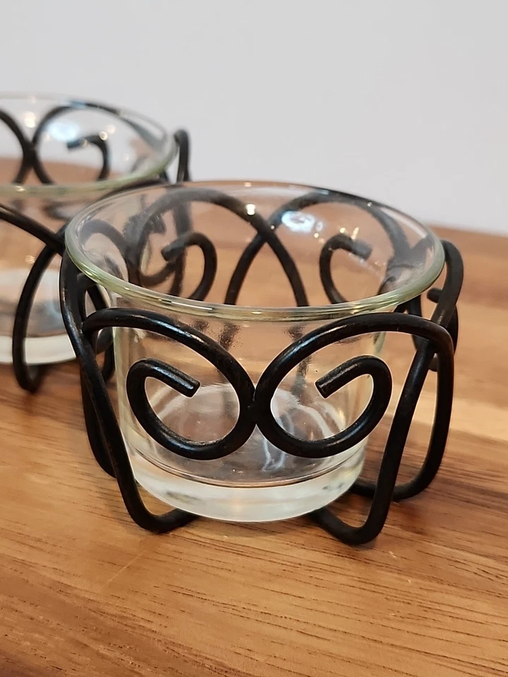 Southern Living Jamestown Votive Metal Glass conjunto de 3 #40642 - Imagem 2 de 4