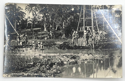 Gemming Ratnapura Ceylon Postcard British Made Real Photo RPPC