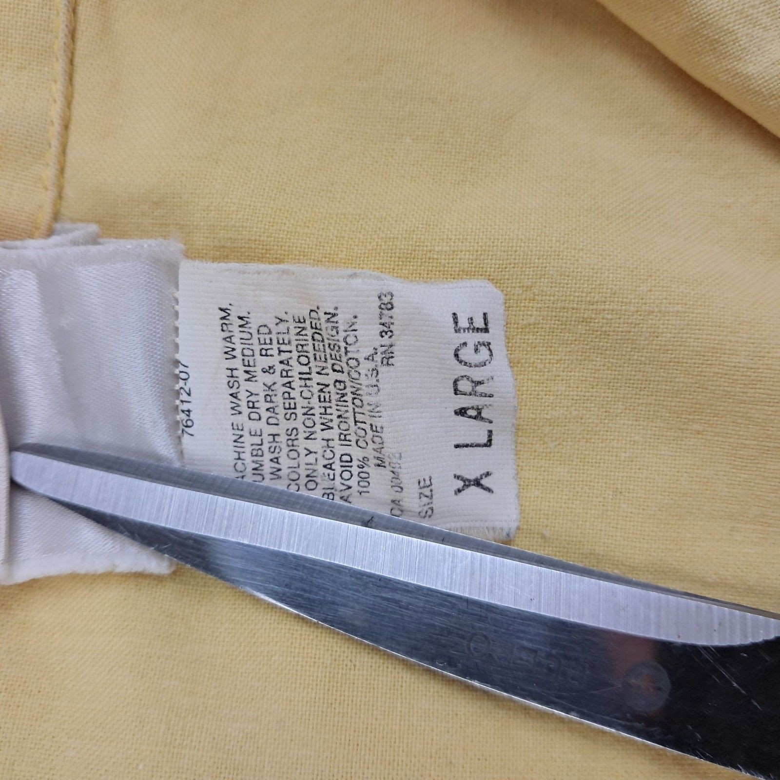 Pepsi Shirt XL Men's Yellow Cotton Vintage Work Shirt Rare Made In USA Button Up image 10