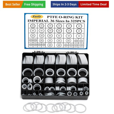 #ad O Rings Assortment PTFE Kit 325PCS Sealing Gasket Washer Professional for Au... $213.50