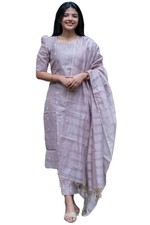 GoSriKi Women's Rayon Viscose Printed Straight Kurta with Pant Dupatta