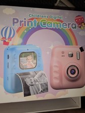 Children's Digital Print Camera Blue. Paper Included