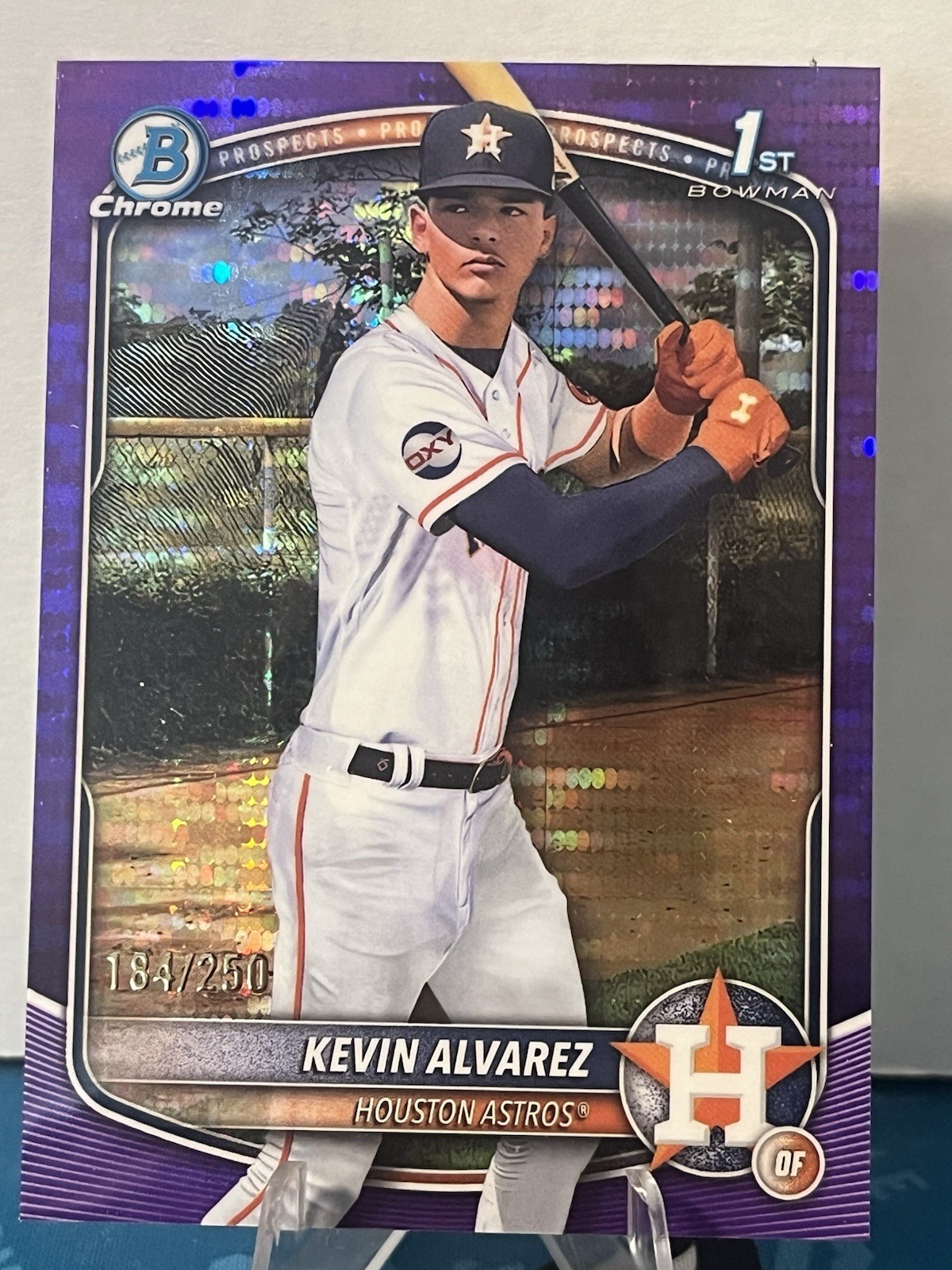2025 Bowman Chrome Baseball Kevin Alvarez 1st Bowman Purple Pulsar /250 #BCP-227