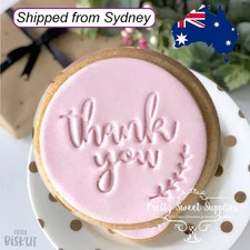 THANK YOU V2 Embosser 60mm by Custom Cookie Cutters Fondant Cake Decorating