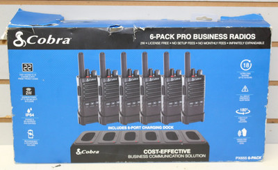 Cobra PX655-BCH6 6-pack Pro Business Radios W/ Charging Dock - Black