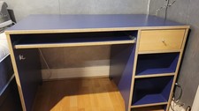 IKEA Robin Desk Blue ft Computer Keyboard/Laptop Drawer, Storage Drawer &Shelves