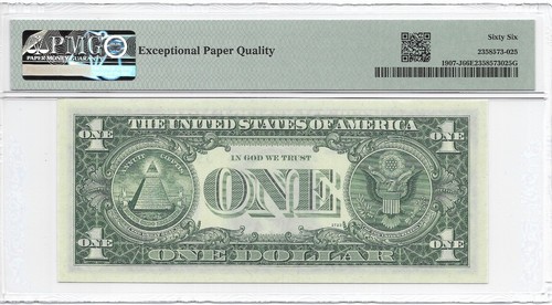 1969D $1 KANSAS CITY FRNs. 3 Consecutive PMG GEM Uncirculated 66 EPQ Banknotes. - Picture 5 of 7