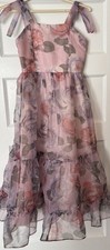 Rare Editions Big Girls Floral-Print Organza Maxi Dress Size 12- Worn Once