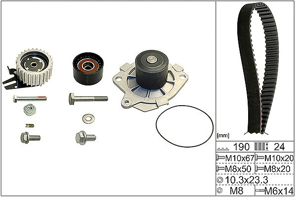 INA Wasserpumpe + Zahnriemensatz U.A. FüR Alfa Romeo, Fiat, Opel, Saab, Suzuki-image
