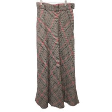Vintage Union Made Plaid Herringbone Maxi Skirt High Waisted Wool Blend Academia
