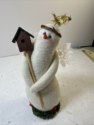 Vintage Folk Art-Snowman Winter Storm-Holiday-Christmas Decor, 8” FREE SHIPPING