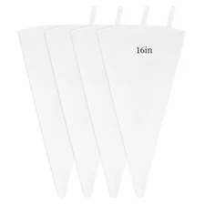 4 Pack 16 Inch Reusable Piping Bags, Cotton Cloth Pastry Bags with Plastic Co...