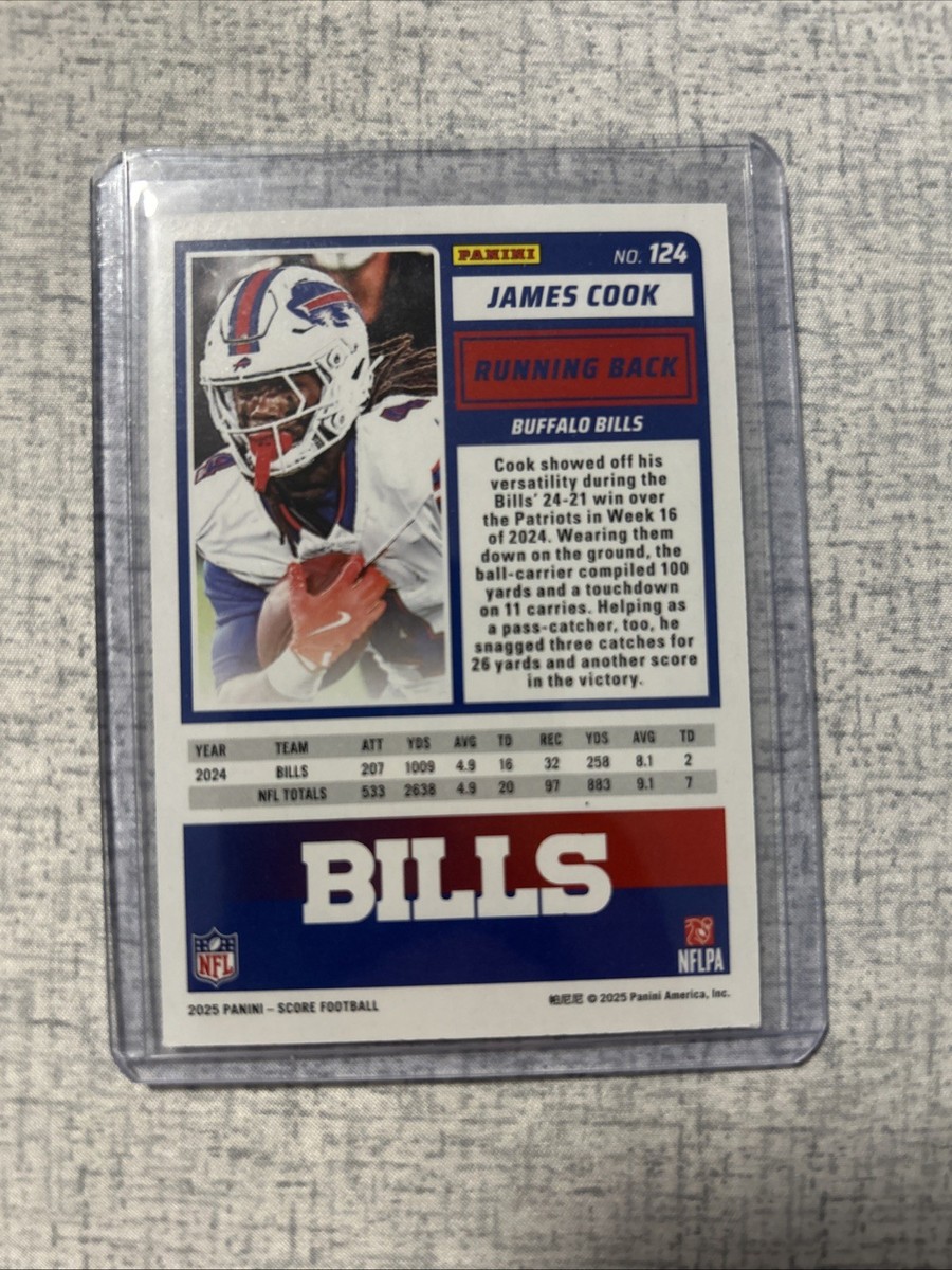 080/499 James Cook 2025 Score Gold Dots Football Card #124 Buffalo