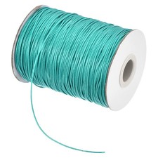 Blue-Green 1mm Waxed Cord 175 Yard Wax Bead Thread String for Jewelry Making